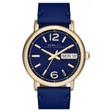 Buy Shop Marc Jacobs Fergus Blue Dial Blue Leather Strap Watch for Women - MBM8650 USA Online