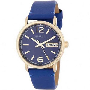 Buy Shop Marc Jacobs Fergus Blue Dial Blue Leather Strap Watch for Women - MBM8650 USA Online