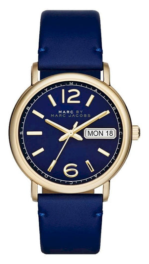 Buy Shop Marc Jacobs Fergus Blue Dial Blue Leather Strap Watch for Women - MBM8650 USA Online