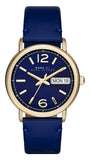 Buy Shop Marc Jacobs Fergus Blue Dial Blue Leather Strap Watch for Women - MBM8650 USA Online