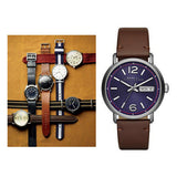 Buy Shop Marc Jacobs Fergus Blue Dial Brown Leather Strap Watch for Men - MBM5078 USA Online