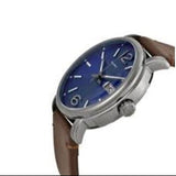 Buy Shop Marc Jacobs Fergus Blue Dial Brown Leather Strap Watch for Men - MBM5078 USA Online