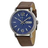 Buy Shop Marc Jacobs Fergus Blue Dial Brown Leather Strap Watch for Men - MBM5078 USA Online
