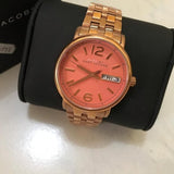 Buy Shop Marc Jacobs Fergus Orange Dial Rose Gold Steel Strap Watch for Women - MBM8648 USA Online