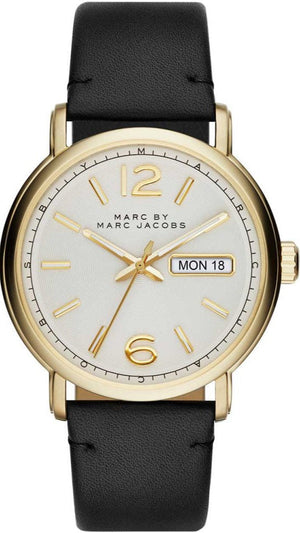 Buy Shop Marc Jacobs Fergus White Dial Black Leather Strap Watch for Men - MBM5081 USA Online