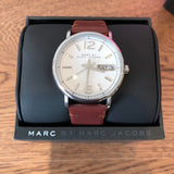 Buy Shop Marc Jacobs Fergus White Dial Brown Leather Strap Watch for Men - MBM5080 USA Online