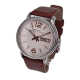 Buy Shop Marc Jacobs Fergus White Dial Brown Leather Strap Watch for Men - MBM5080 USA Online