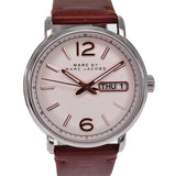 Buy Shop Marc Jacobs Fergus White Dial Brown Leather Strap Watch for Men - MBM5080 USA Online