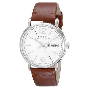 Buy Shop Marc Jacobs Fergus White Dial Brown Leather Strap Watch for Men - MBM5080 USA Online