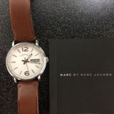 Buy Shop Marc Jacobs Fergus White Dial Brown Leather Strap Watch for Women - MBM8649 USA Online