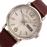 Buy Shop Marc Jacobs Fergus White Dial Brown Leather Strap Watch for Women - MBM8649 USA Online