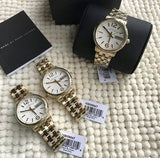Buy Shop Marc Jacobs Fergus White Dial Gold Steel Strap Watch for Women - MBM8647 USA Online
