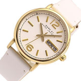 Buy Shop Marc Jacobs Fergus White Dial White Leather Strap Watch for Women - MBM8653 USA Online