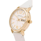 Buy Shop Marc Jacobs Fergus White Dial White Leather Strap Watch for Women - MBM8653 USA Online
