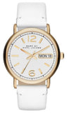 Buy Shop Marc Jacobs Fergus White Dial White Leather Strap Watch for Women - MBM8653 USA Online