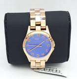 Buy Shop Marc Jacobs Henry Blue Dial Rose Gold Steel Strap Watch for Women - MBM3213 USA Online