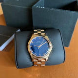 Buy Shop Marc Jacobs Henry Blue Dial Rose Gold Steel Strap Watch for Women - MBM3213 USA Online