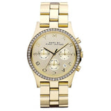 Buy Shop Marc Jacobs Henry Chronograph Gold Dial Gold Steel Strap Watch for Women - MBM3105 USA Online