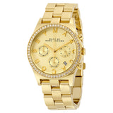 Buy Shop Marc Jacobs Henry Chronograph Gold Dial Gold Steel Strap Watch for Women - MBM3105 USA Online