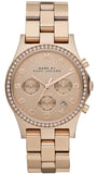 Buy Shop Marc Jacobs Henry Chronograph Rose Gold Dial Rose Gold Steel Strap Watch for Women - MBM3118 USA Online