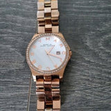 Buy Shop Marc Jacobs Henry Diamonds White Dial Rose Gold Steel Strap Watch for Women - MBM3079 USA Online