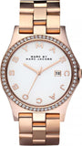 Buy Shop Marc Jacobs Henry Diamonds White Dial Rose Gold Steel Strap Watch for Women - MBM3079 USA Online