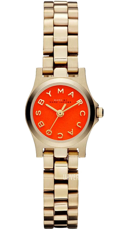 Buy Shop Marc Jacobs Henry Dinky Red Dial Gold Steel Strap Watch for Women - MBM3202 USA Online