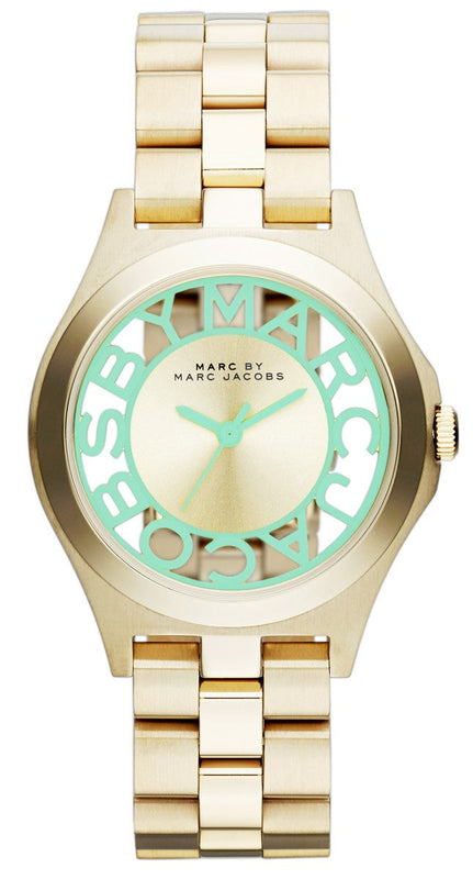Buy Shop Marc Jacobs Henry Gold Dial Gold Steel Strap Watch for Women - MBM3295 USA Online