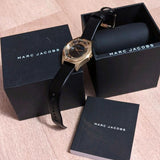 Buy Shop Marc Jacobs Henry Skeleton Black Dial Black Leather Strap Watch for Women - MBM1340 USA Online