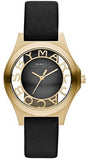 Buy Shop Marc Jacobs Henry Skeleton Black Dial Black Leather Strap Watch for Women - MBM1340 USA Online