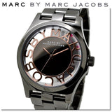 Buy Shop Marc Jacobs Henry Skeleton Black Dial Black Steel Strap Watch for Women - MBM3254 USA Online