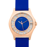 Buy Shop Marc Jacobs Henry Skeleton Blue Dial Blue Leather Strap Watch for Women - MBM1244 USA Online