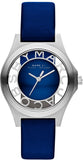 Buy Shop Marc Jacobs Henry Skeleton Blue Dial Blue Leather Strap Watch for Women - MBM1337 USA Online