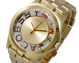 Buy Shop Marc Jacobs Henry Skeleton Gold Dial Gold Steel Strap Watch for Women - MBM3263 USA Online