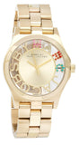 Buy Shop Marc Jacobs Henry Skeleton Gold Dial Gold Steel Strap Watch for Women - MBM3263 USA Online