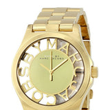 Buy Shop Marc Jacobs Henry Transparent Gold Dial Gold Steel Strap Watch for Women - MBM3206 USA Online