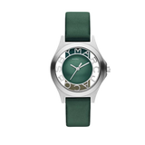 Buy Shop Marc Jacobs Henry Skeleton Green Dial Green Leather Strap Watch for Women - MBM1336 USA Online