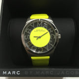 Buy Shop Marc Jacobs Henry Skeleton Neon Yellow Dial Yellow Leather Strap Watch for Women - MBM1242 USA Online