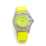 Buy Shop Marc Jacobs Henry Skeleton Neon Yellow Dial Yellow Leather Strap Watch for Women - MBM1242 USA Online