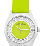 Buy Shop Marc Jacobs Henry Skeleton Neon Yellow Dial Yellow Leather Strap Watch for Women - MBM1242 USA Online