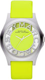 Buy Shop Marc Jacobs Henry Skeleton Neon Yellow Dial Yellow Leather Strap Watch for Women - MBM1242 USA Online