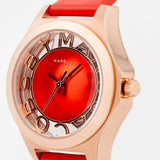 Buy Shop Marc Jacobs Henry Skeleton Red Dial Red Leather Strap Watch for Women - MBM1338 USA Online
