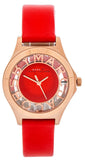 Buy Shop Marc Jacobs Henry Skeleton Red Dial Red Leather Strap Watch for Women - MBM1338 USA Online