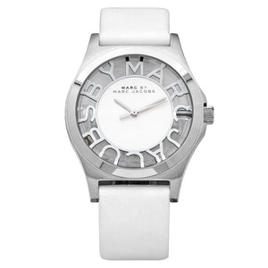 Buy Shop Marc Jacobs Henry Skeleton White Dial White Leather Strap Watch for Women - MBM1241 USA Online