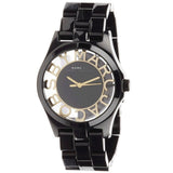 Buy Shop Marc Jacobs Henry Transparent Black Dial Black Steel Strap Watch for Women - MBM3255 USA Online