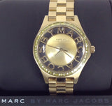 Buy Shop Marc Jacobs Henry Transparent Gold Dial Gold Steel Strap Watch for Women - MBM3338 USA Online