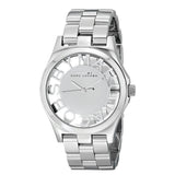 Buy Shop Marc Jacobs Henry Transparent Silver Dial Silver Steel Strap Watch for Women - MBM3205 USA Online