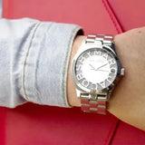 Marc Jacobs Henry Transparent Silver Dial Silver Steel Strap Watch for Women - MBM3205