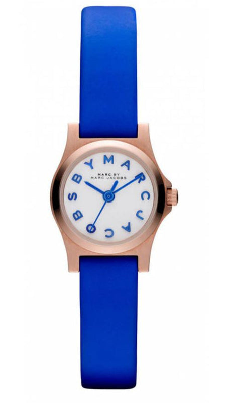 Buy Shop Marc Jacobs Henry White Dial Blue Leather Strap Watch for Women - MBM1238 USA Online