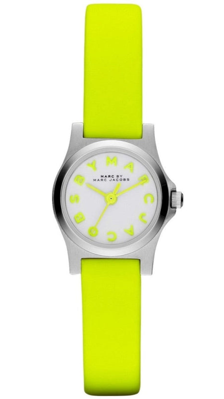 Buy Shop Marc Jacobs Henry White Dial Neon Yellow Rubber Strap Watch for Women - MBM1235 USA Online